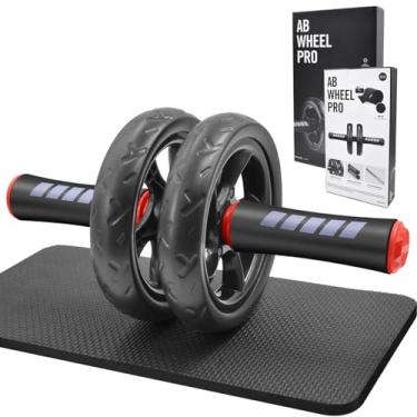 Imagem de FEELCAT Rolo de roda abdominal conversível, treino abdominal e central, roda de exercício com joelheira, conjunto de rodas duplas com dois modos de treinamento de força fitness na academia ou em casa