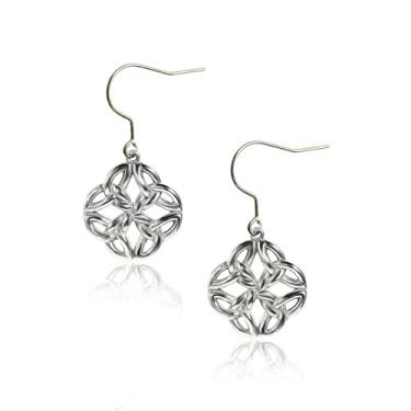 Imagem de Brinco de titânio puro para orelhas sensíveis, joias modernas, cobre, celta, boa sorte, nó, brincos caídos, para mulheres e meninas, Titânio, Sem pedras preciosas,