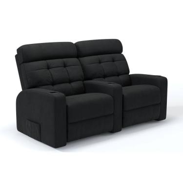 Imagem de Sofá 2 Lugares Reclinável Elétrico Linha Cinema Em Tecido Linho