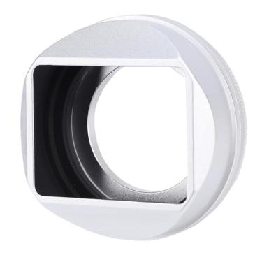Imagem de Asixxsix Para-sol de lente quadrado de metal, protetor de lente de câmera retrô em liga de alumínio com interior fosco, instalação rápida, acessórios para câmera Fuji X-E5 X100VI (SILVER)