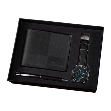 Imagem de Fiocias Conjunto de Presente Masculino: Carteira, Relógio, Caneta, Couro PU, Metal com Elegante Caixa para O Dia Dos Pais, Aniversário E Escritório, Style C