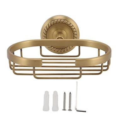 Imagem de QANYEGN Prato de sabonetes de banho, saboneteira de cobre em aço inoxidável com drenagem automática, suporte de barra de sabonetes de metal montado na parede para hardware de banhe