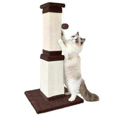 Imagem de AGYM Poste arranhador de gatos de 81 cm de altura para gatos grandes, arranhador para gatos em ambientes internos e adultos, arranhador de sisal resistente para proteger móveis, marrom