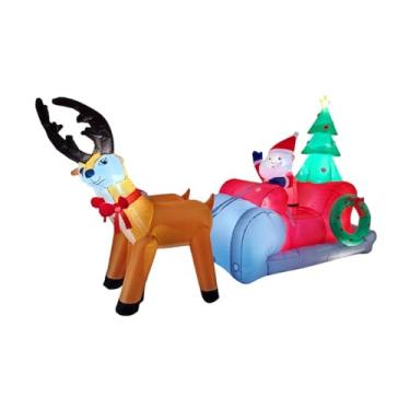 Imagem de shamjina Papai Noel inflável para decoração de Natal, figura inflável com luzes de LED para, porta da frente ou jardim.