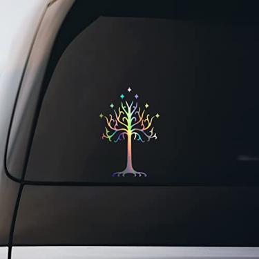 Imagem de Adesivo LOTR Árvore de Gondor Decalque de Vinil Caderno Janela de Carro Laptop 10 cm x 17 cm | Holográfico |