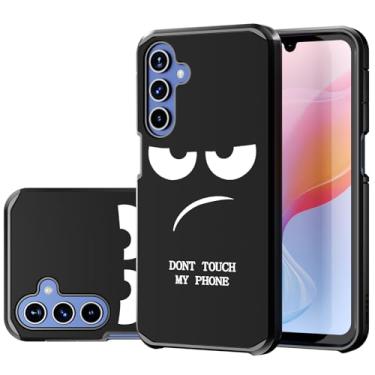 Imagem de LEEGU Capa para Samsung Galaxy A17 5G, linda [Don't Touch My Phone] Capa protetora fina de plástico de silicone de camada dupla à prova de choque para crianças meninos e homens (Samsung A17 5G AI 6,7