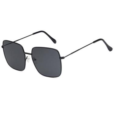 Imagem de Óculos de Sol Punk com Armação Grande em Metal e Cores Vibrantes, Proteção UV400, para Esportes ao Ar Livre, Corrida e Ciclismo, Preto e Cinza