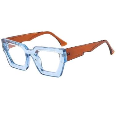Imagem de Óculos de Sol UV400 - Lentes Cinza Bicolores Estilo Punk para Homens e Mulheres, Esportes ao Ar Livre, Corrida, Ciclismo, Azul Chá e Transparente