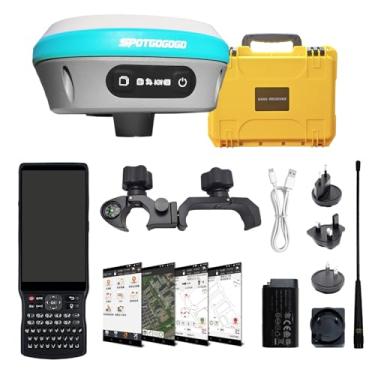 Imagem de Receptor H12Pro RTK GNSS com coletor de dados LP81, compensação de inclinação IMU de 60°, base e rover, constelação completa, equipamento de levantamento IP67 à prova d'água