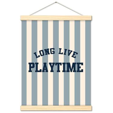 Imagem de CWIOQPYI Decoração de parede de sala de jogos, moldura de pôster Long Live Playtime para berçário, sala de jogos, decoração de quarto de crianças, arte de parede de sala de aula de 30 x 40 cm - D07