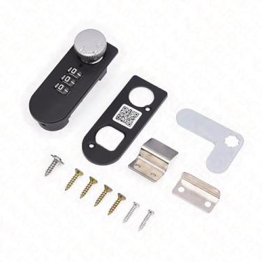 Imagem de Fechadura de gaveta com senha combinada, fechaduras de armário inteligentes, trava de segurança para móveis, mecânica, adequada 1 peça (trava dupla)