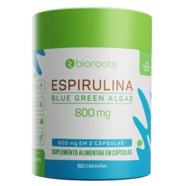 Imagem de Espirulina Blue Green Algae 800mg com 60 Unidades - Bioroots - Divina