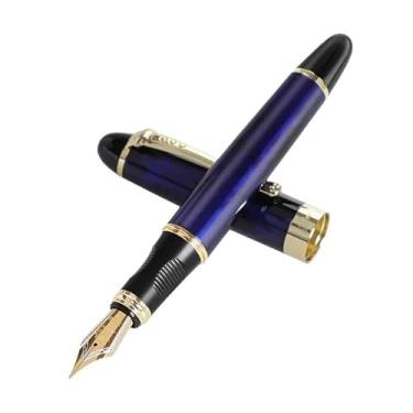 Imagem de AMSOH Caneta-tinteiro de luxo para escritório, material escolar, papelaria, canetas para escrever (azul relâmpago, médio)