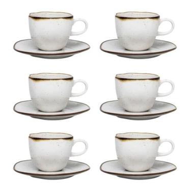 Imagem de Jogo de 6 Xícaras Grandes Com Pires Oxford Ryo Maresia 220ML