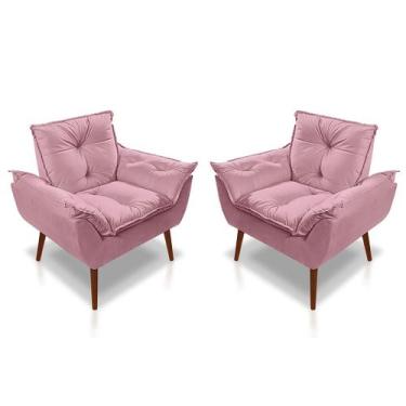 Imagem de Kit 02 Poltrona Opala Decorativa 4 almofadas 40 x 40 - Sonho das Poltr