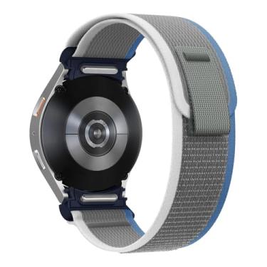 Imagem de FUKUZL Para samsung galaxy watch 7 6 5 4 44mm 40mm/fe/5 pro 45mm pulseira de nylon correa watch6 clássico 47mm 43mm cinta(Gray blue,Watch7 40mm)