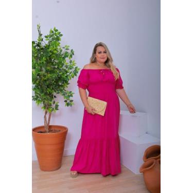 Imagem de Vestido Longo Plus Size Feminino Ajustável ao corpo efeito modela cint