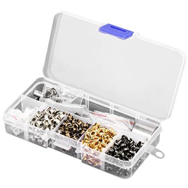 Imagem de TARSHYRY Mini Kit de Ilhós de Metal de 2 Mm, Ilhós de Cobre Com Caixa de Armazenamento de Ferramentas de Instalação de 3 Peças, Pequenos para Sapatos, Roupas, Artesanato, Bolsas, (metálico 2)