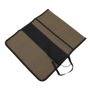 Imagem de FTVOGUE Bolsa de Ferramentas de Enrolar, Organizador de Armazenamento de Lona Com 7 Bolsos e Faixas Elásticas para Acabamento de Espátulas, Materiais de Pintura, Estúdio de Arte, Viagem