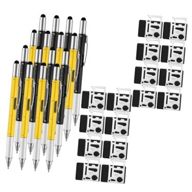 Imagem de Generic Conjunto de 16 Canetas Multifuncionais Portáteis 6 em 1 com Chave de Fenda e Porta-Cartões para Camping, Ideal para Mesa de Trabalho e Presentes de