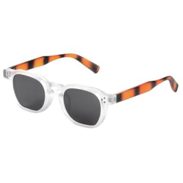 Imagem de Óculos de Sol com Rebites para Homens e Mulheres, Estilo Vintage, Tendência Moderna, Óculos de Sol Femininos para Praia, Proteção UV (C5 Marrom Cinza)