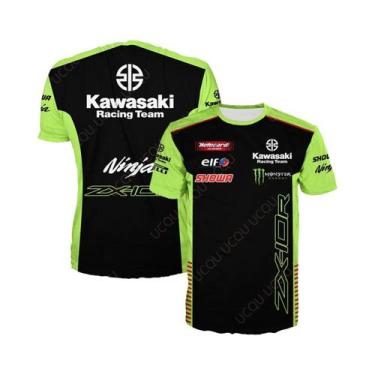 Imagem de Camiseta Clássica De Verão Para Motociclistas Da Equipe De Corrida Kaw