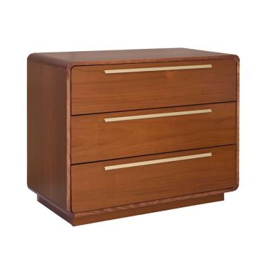 Imagem de Cômoda Wave 3 Gavetas Com Puxadores Dourado