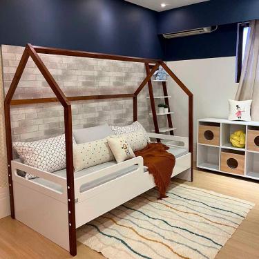 Imagem de Cama Montessoriana Tivoli Com Casinha E Grades De Proteção - Branco