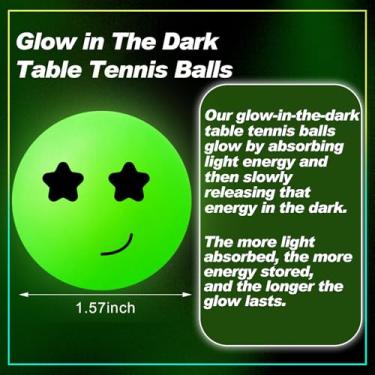 Imagem de Soulchen Bolas de tênis de mesa que brilham no escuro Dia dos Namorados São Patrício Páscoa Verde Presentes Bola Cerveja Festa Jogos Goodie Bag Cheio Gato Playmate para Prática de Férias (6 peças