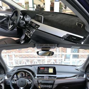 Imagem de LAVIYE Capa de painel de instrumentos de camurça para carro tapete de painel de instrumentos acessórios de almofada protetora, para BMW X1 F49 F48 2016-2022