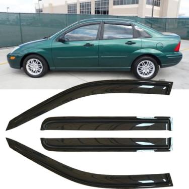 Imagem de 4 peças originais à prova de chuva defletores de vento de janela lateral à prova de chuva para Ford Focus ZX4 Sedan/ZX5 Hatchback 2000-2007, protetores de chuva, viseiras de janela de aparência