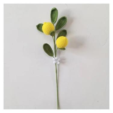 Imagem de ASDJKL Decoração de casa, flores de frutas feitas à mão, buquês de flores artificiais, limão e mirtilo, decorações de festa, acabamento, flor tecida (A3)