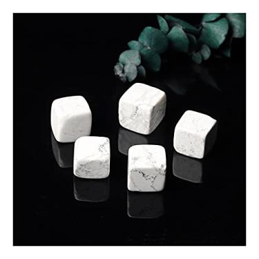 Imagem de Pedras quadradas de cristal de cubo natural 50G 12-22 mm pedras preciosas polidas naturais Reiki decoração de aquário bonita (cor: turquesa branca, tamanho: 50g)