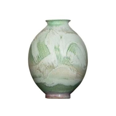 Imagem de Vaso para sala de estar, arranjo de flores, feito à mão, vaso de cerâmica, vaso de flores secas para casa, vasos de flores