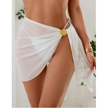 Imagem de Saia Curta Feminina Saída De Praia Tule Pareo Moda Verão Tendência 202