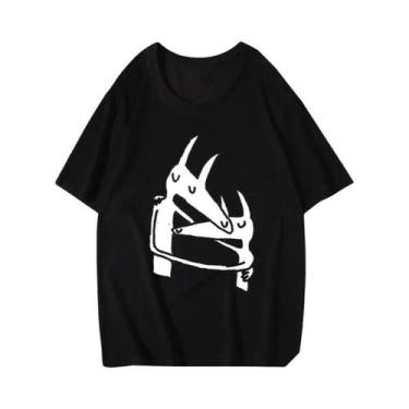 Imagem de Camiseta Unissex Preta De Manga Longa Com Design De Música Para Cabeça