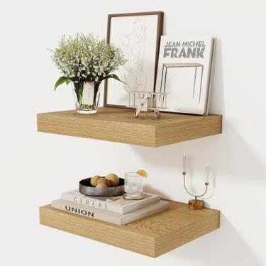 Imagem de Prateleiras flutuantes profundas de 30,5 cm, prateleira flutuante para livros, prateleira flutuante de madeira rústica para armazenamento e exibição doméstica, prateleiras espessas de 5 cm para