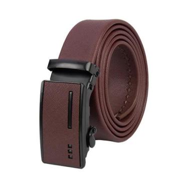 Imagem de Cinto De Couro Preto Masculino Com Fivela De Metal, Cinto De Trabalho 