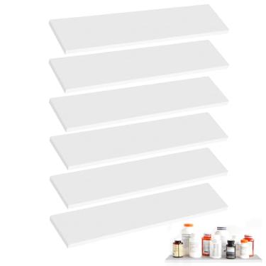 Imagem de EVERDIJ 6 prateleiras de substituição para armário de remédios de 33 cm, prateleiras de madeira para armários de banheiro de madeira para sala de estar, banheiro, cozinha, armários de remédios