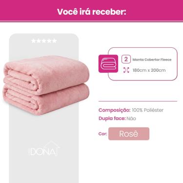 Imagem de Kit 2 Mantas Cobertor Casal Microfibra Super Macio Com Conforto Térmico Premium Casa Dona