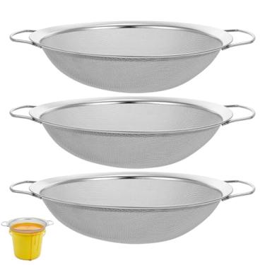 Imagem de PercyEffie Pacote com 3 coadores de malha fina, emulsão de filtro de tinta de aço inoxidável de malha 60 para balde de 5 galões, partículas e impurezas de drenagem de tinta e líquidos, enxágue