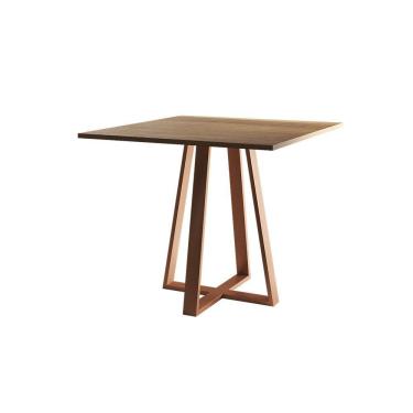 Imagem de Mesa De Jantar Mônaco 90cm Imbuia Base Cobre - Cor: Marrom