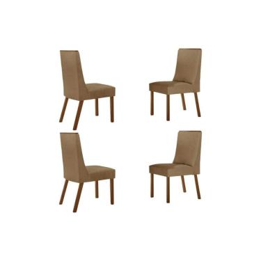 Imagem de Kit 4 Cadeiras de Cozinha Dakota 4 Un Naturalle/Linho Bege Turim - Rufato