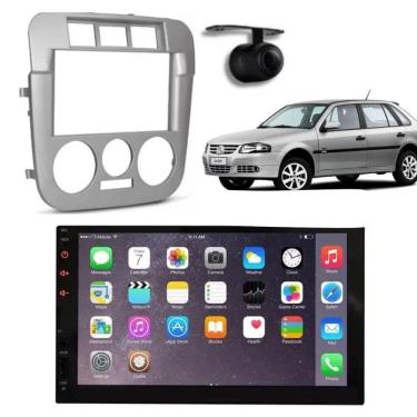 Imagem de Central Multimídia 2 Din Mp5 Saveiro G4 Câmera Moldura Tela Prata