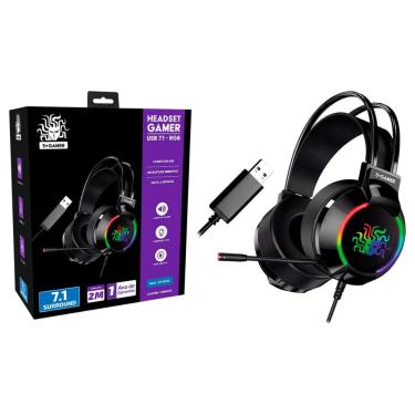 Imagem de Headset Gamer RGB 5+ 7.1 USB Cabo 2 metros W5-2000 5+Gamer