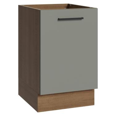 Imagem de Balcão de Cozinha 50cm 1 Porta (Sem Tampo) Rustic/Cinza Agata Madesa