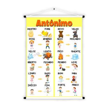 Imagem de Banner Educativo em Lona Antônimo 70x55 cm - Core Decore