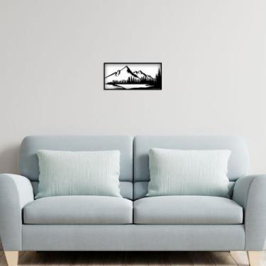 Imagem de Quadro Em Mdf Por Do Sol 21X44 Alto Relevo Montanhas - JABB