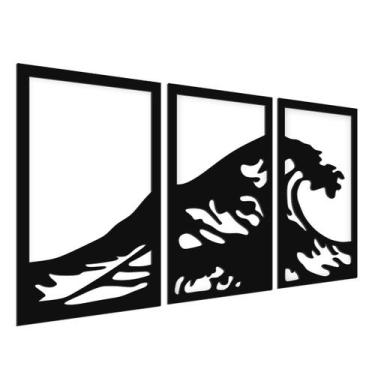 Imagem de Quadros alto relevo 3un para sala e quarto 32x65cm - Decoraset