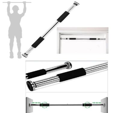 Imagem de Barra Fixador Fitness Ajustavel Flexao Abdominal Treino Academia Exercicios Fixador De Porta